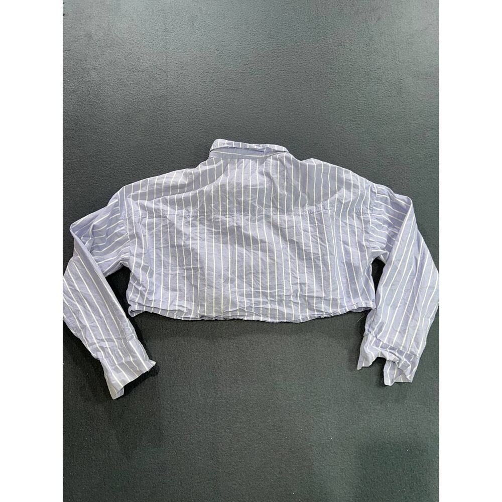 Monkl Blouse in White Blue Crop Womens Crop Blouse Medium A009099 - Picture 9 of 9